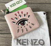 KENZO EYE MOTIF ZIP AROUND LEATHER PURSE WITH COIN POUCH RETAIL £170 BNWT