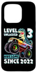 iPhone 15 Pro Level 3 Unlocked T Rex Monster Truck Dinosaur 3rd Birthday Case