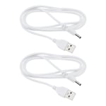 2x 5V Power USB Cable Fast Charging for Foreo Luna Mini Fan Speaker 1.2m White