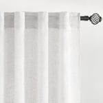 MIULEE Rideaux Rideau Voile Modernes Rideaux en Lin Translucide pour Deux Portes de Balcon Rideaux pour Salon Chambre à Coucher Lot de 2 Lin Blanc HxL 260x140 cm