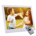 L.BAN Digital Photo Frame,12-inch 1080P HD Video Playback with HDMI, MP3 / MP4 Player Support Music Clock Calendar Electronic Picture Frame,White