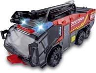 Dickie- Camion Pompiers d'aéroport-24 cm-lumière et Son-Lance Eau, 203714012, Multicolore