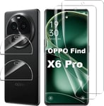 4 Pièces Protection Écran Compatible Avec Oppo Find X6 Pro,2 Pièces Protection Écran Souple Et 2 Pièces Caméra Arrière Protecteur Film Flexible Soft Hd Tpu Clear Anti-Rayures .