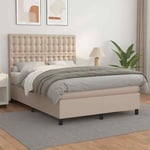 Lit � sommier tapissier avec matelas Cappuccino 140x190 cm