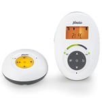 Alecto DBX-125 Audio Babyphone DECT avec Mode Full ECO et écran - Écoute-bébé Audio avec Fonction VOX - Batterie Rechargeable et voyants de contrôle Audio - Blanc/Anthracite