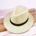 Herrar Halm Panamahatt Handgjord Cowboykeps Sommar Strand Resa Solhatt a one size