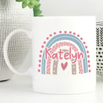 Personalised Coffee Mug SWEET RAINBOW Work Friend Mum Girls Home Ladies Gift