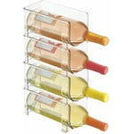 range-bouteilles (lot de 4) – casier à bouteilles empilable en plastique pour 1 bouteille de vin ou autre boisson – étagère à vin moderne pour