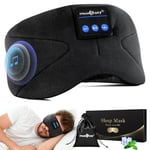 Musicozy Sleep Mask Headphones Bluetooth Sleep Mask,Soft Eye Mask Headphones for Sleeping/Relaxation -100% Blackout Sleep Masks with Headphones for Travel/Meditation/Yoga,Unisex Gifts for Men Women