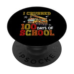 I Crushed 100 Days Of School Crane Truck Students Kids Boys PopSockets Adhesive PopGrip