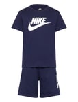 Nike Nkn Club Tee & Short Set Marinblå