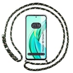 Coque Pendentif Transparent pour Huawei Honor 90 Smart 5G Avec Cordon Vert / Dor