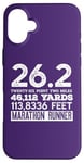 Coque pour iPhone 16 Plus 26,2 MILES 46,112 YARDS 313,886 PIEDS MARATHON COURNER Meme