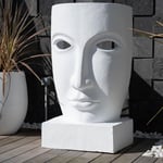 Wanda Collection - Grande statue de jardin visage design blanc