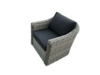 Cap Breton - Fauteuil en résine et coussin gris anthracite