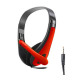 Single 3.5mm Red Casque de jeu stéréo à réduction de bruit avec micro pour ordinateur portable PS4, écouteur filaire, prise simple, double, téléphone de sauna, PC, 3.5mm ""Nipseyteko