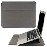 HoYiXi 13.3" Housse pour Laptop en Cuir Étui Case avec Support Laptop Pochette Compatible avec MacBook Air 13 M1 2021-2018 / MacBook Pro 13 2021-2016 / Surface Pro 8 2021 / Surface Go 3 2021, Gris