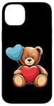 Coque pour iPhone 14 Plus Ours en peluche coeur amour joyeux Saint-Valentin