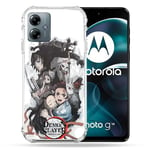 Cokitec Coque Renforcée pour Motorola G14 4G Manga Demon Slayer Blanc