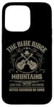 Coque pour iPhone 15 Pro Max Blue Ridge Mountains avec guitares Design vieilli vintage