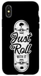 iPhone X/XS Skateboard Just Roll With It Vintage Case