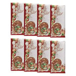 Elrene Home Fashions Holiday Turkey Bordered Fall Napkins, Seasonal Fall Cloth Napkins, 17" x 17", Set of 8