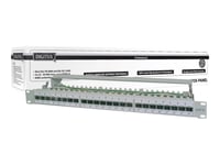 Digitus Professional Dn-91624S-Ea - Patch-Panel - Cat 6A - Stp - Rj-45 X 24 - Ljusgrå, Ral 7035 - 1U - 19"