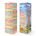 Bluey Tumbling Tower Game - 54 Colourful Wooden Blocks Durable & Non-Toxic