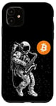 Coque pour iPhone 11 Bitcoin Space Jazz Astronaut crypto sax saxophonist moon