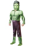 RUBIES - Marvel Avengers Officiel - Déguisement Luxe Hulk Enfant - Taille 3-4 Ans - Combinaison Imprimée Effet « Muscle » Avec Masque en Mousse - Pour Halloween, Carnaval - Idée Cadeau de Noël