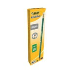 BIC EVOLUTION Evolution Crayon de papier avec gomme mine HB corps hexagonal vert (paquet 12 unités)