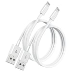 [2 Pack] 2m Câble Chargeur Iphone Certifiés Mfi Apple, Cordon De Câble Apple Lightning Vers Usb 2 Mètres Pour Iphone 14/13/12/11/11 Pro/11 Pro Max/X/Xs Max/8/7/6/5/Ipad