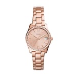 Fossil Montre pour Femmes Scarlette Mini, Mouvement à Quartz, Boîtier en Acier Inoxydable or Rose 32 mm avec Bracelet en Acier Inoxydable, ES4318