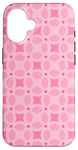 Coque pour iPhone 16 Pink Rounded Rectangles Circles Ovals Dots Youthful Pattern