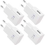 4-pack 5V-2A USB-strömadapteruttag Universal snabbladdare för iPhone 12/11/X 8/7/6, Samsung Galaxy S22 S21 S20 white