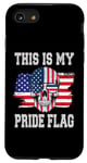 Coque pour iPhone SE (2020) / 7 / 8 This is my pride flag crâne drapeau américain pour homme et femme