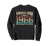 Vintage Hero Born 1966 The Journey Has Just Begun Birthday Sweatshirt