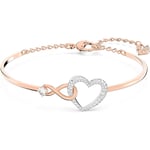 Infinity Heart Jewelry Collection, Halsband och Armband, Roséguld och Rodiumtonad Finish, Transparent Kristall (Roséguld)