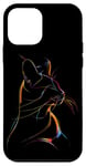 iPhone 12 mini Vibrant Cat Silhouette Line Drawing Beauty Case