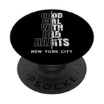 Cool New York City Good Girl with Bad Habits Graphic Designs PopSockets Adhesive PopGrip