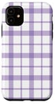 iPhone 11 Purple White Checkered Plaid Flannel Gingham Pattern Checker Case