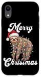 Coque pour iPhone XR Paresseux Père Noël Merry Christmas Eve Party Christmas Lights