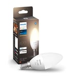 Philips Hue White Smart Light Bulb Candle 470 Lumen [E14 Small Edison Screw] with Bluetooth. Works with Alexa, Google Assistant, Apple Homekit