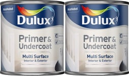 2x Dulux Primer Undercoat Paint Multi Surface Interior Exterior Quick Dry 250ml