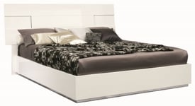 Canova White High Gloss Bed - Comes in King and Queen Size Options