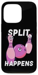 Coque pour iPhone 13 Pro Split Happens Bowler Funny Bowling