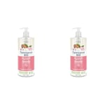 Natessance - Gel Douche Douceur Amande Parfum Pêche De Vigne - Parfum Pêche De Vigne - Certifié Bio Cosmos Organic - Flacon Pompe - 1 L (Lot de 2)