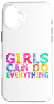 Coque pour iPhone 16 Plus Message positif amusant « Girls Can Do Everything »