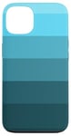 Coque pour iPhone 13 Palette de rayures bleu turquoise menthe minimaliste moderne