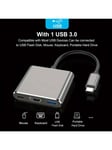 USB-C-HDMI-sovitin 4K, USB-tyyppi C-HDMI-moniporttisovitin PD 100W USB 3.0, USB-C-digitaalinen AV-moniporttisovitin Thunderbolt 3:lle, Mac Bookille, Mac Book Prolle ja muille C-tyypin kannettaville - monivärisille